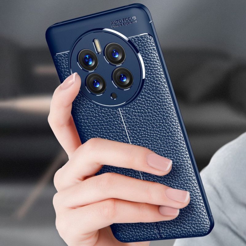 Kryt Na Huawei Mate 50 Pro Efekt Kůže Litchi S Dvojitou Linií