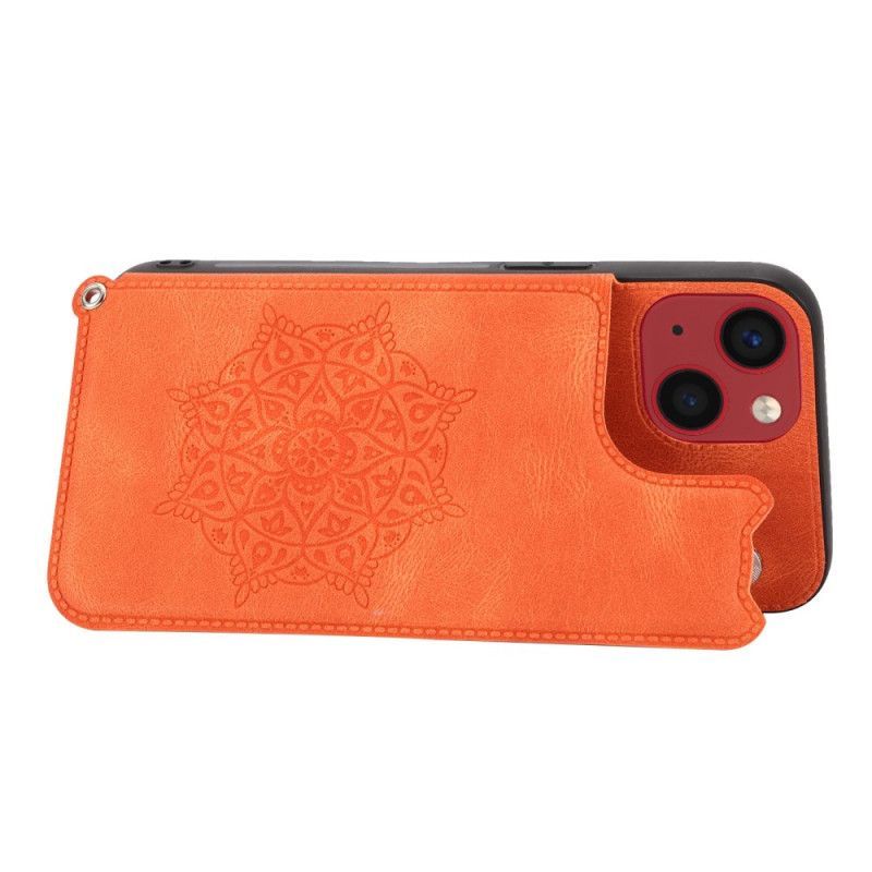 Kryt Na iPhone 14 Na Lana Držák Karet Mandala Strap