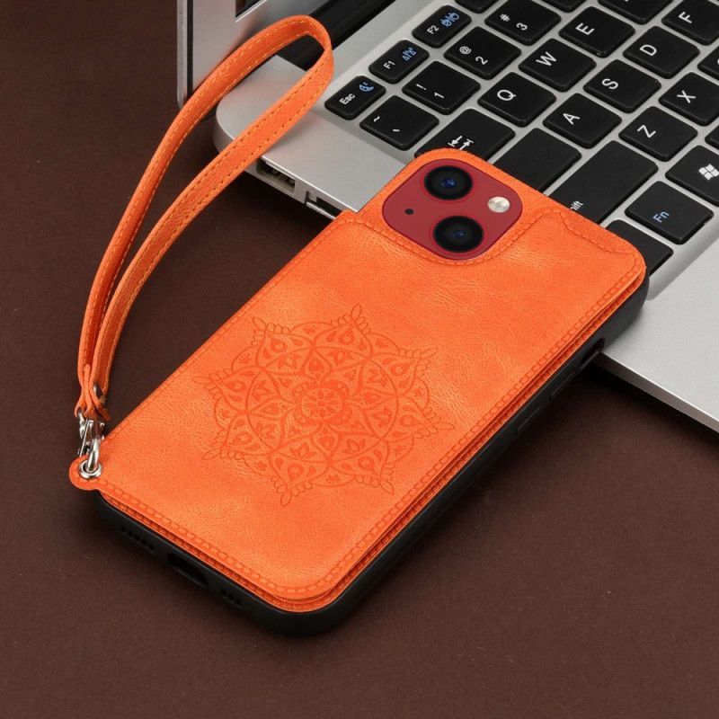 Kryt Na iPhone 14 Na Lana Držák Karet Mandala Strap