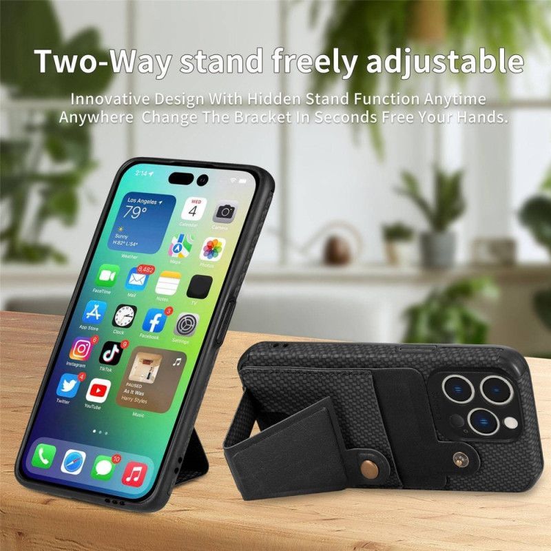 Kryt Na iPhone 14 Pro Držák Karet Z Uhlíkových Vláken