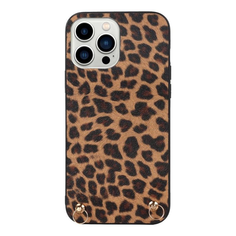 Kryt Na iPhone 14 Pro Leopard S Popruhem Přes Rameno