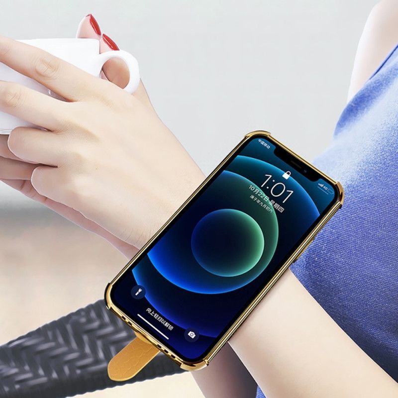 Kryt Na Samsung Galaxy A13 Krokodýlí Styl S Podpůrným Popruhem