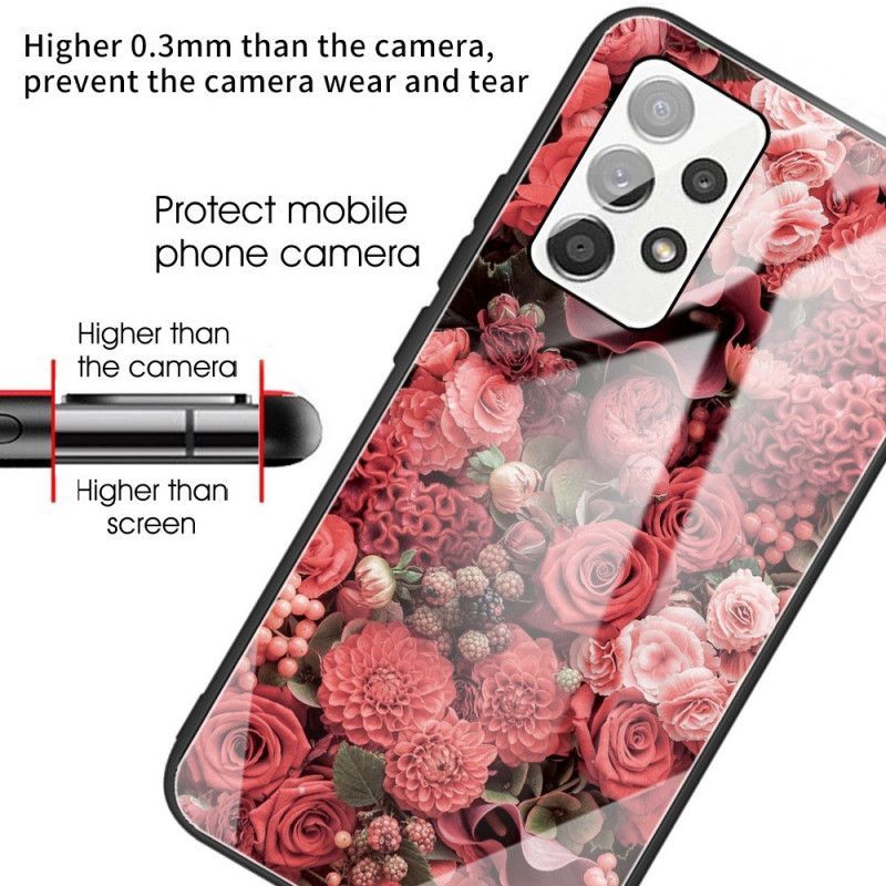 Kryt Na Samsung Galaxy A13 Tvrzené Sklo Rose Flowers