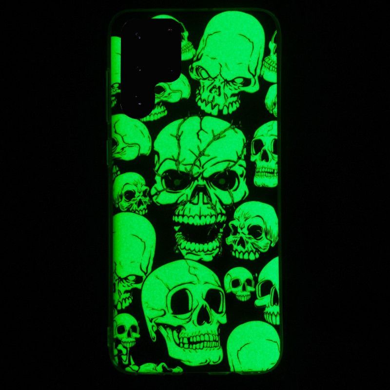 Kryt Na Samsung Galaxy S22 Ultra 5G Pozor Fluorescenční Lebky