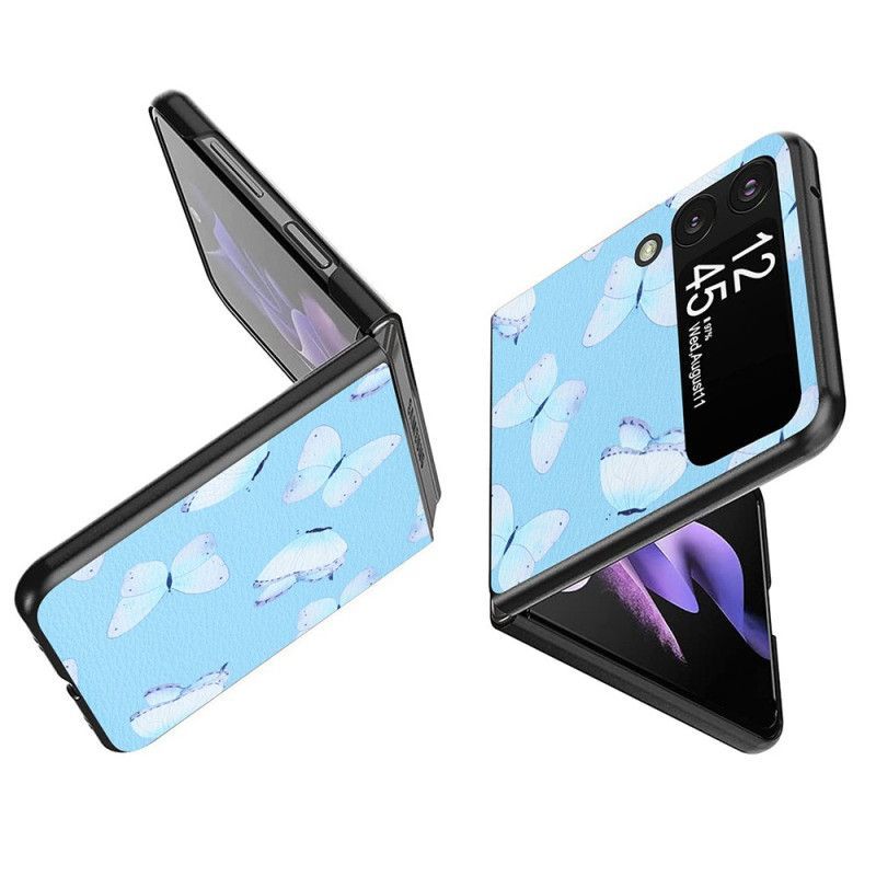 Kryt Na Samsung Galaxy Z Flip 4 Flipové Pouzdro Motýlci Z Umělé Kůže