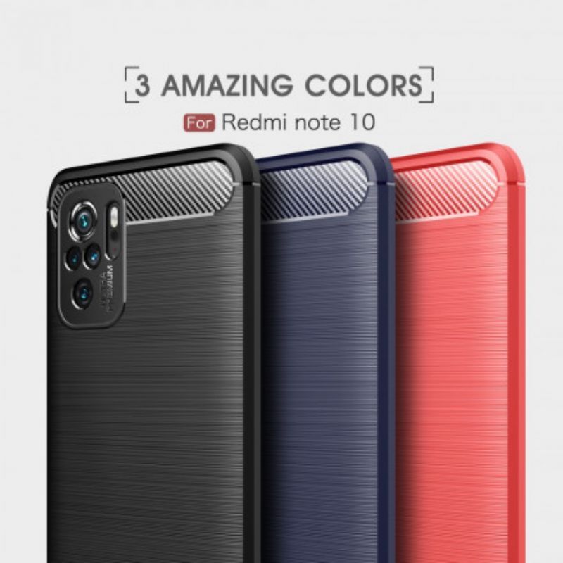 Kryt Na Xiaomi Redmi Note 10 / 10S Kartáčované Uhlíkové Vlákno