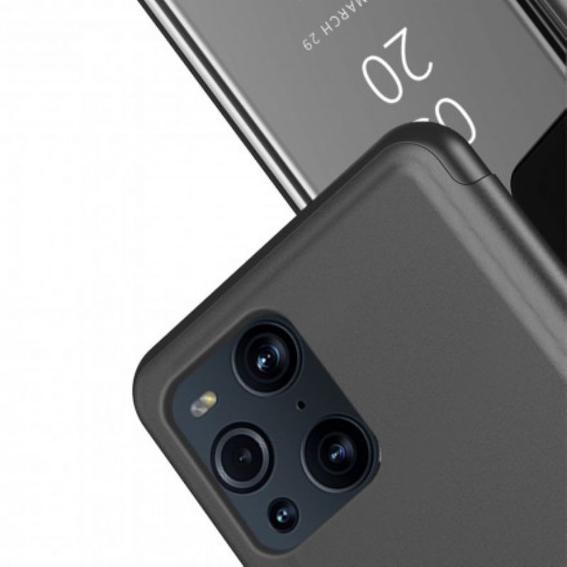 Kryty Na Mobil Na Oppo Find X3 Pro Zrcadlo A Umělá Kůže