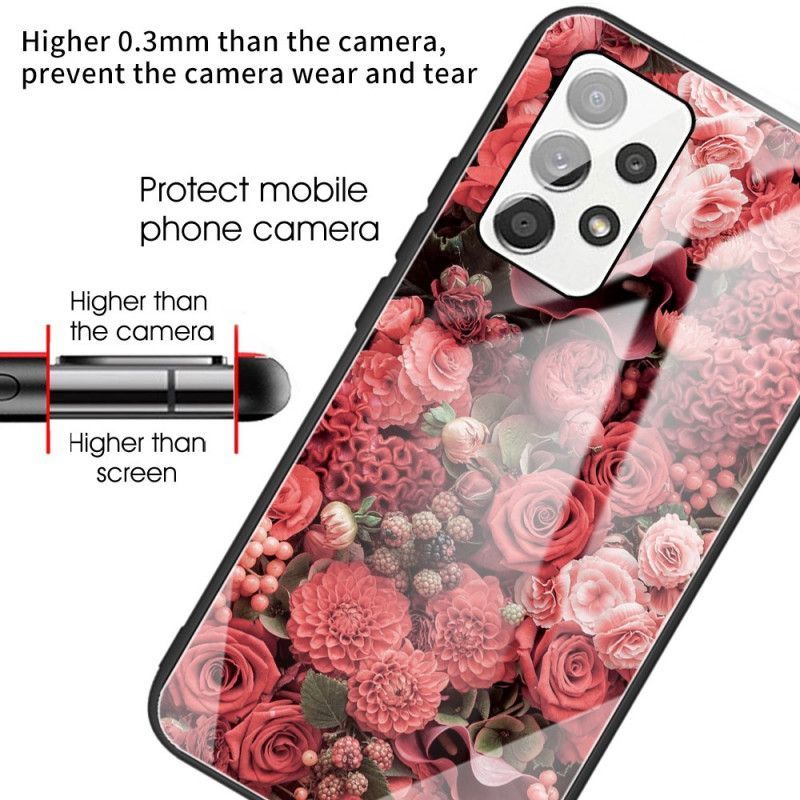 Kryty Na Mobil Na Samsung Galaxy A53 5G Tvrzené Sklo Rose Flowers