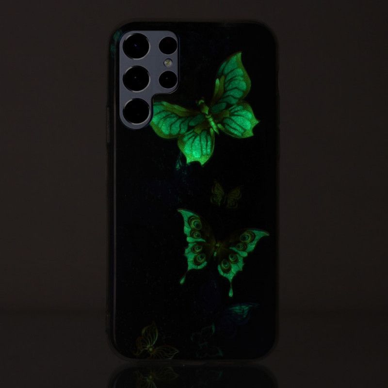 Kryty Na Mobil Na Samsung Galaxy S22 Ultra 5G Fluorescenční Motýli