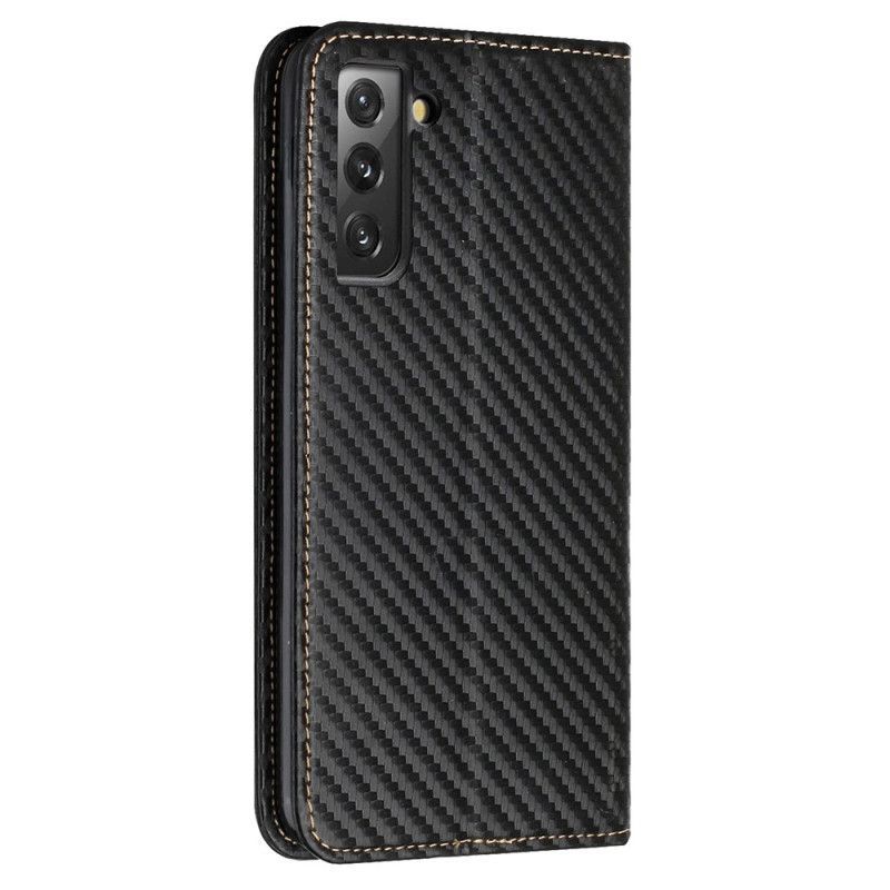 Kryty Na Mobil Na Samsung Galaxy S23 Plus 5G Na Lana Flipové Pouzdro Strappy Carbon Fiber Style