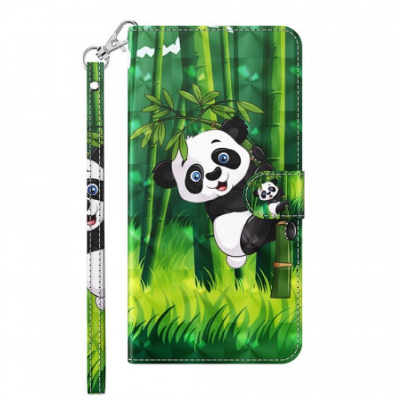 Flipové Pouzdro Na OnePlus 10 Pro 5G Na Lana Strappy Panda