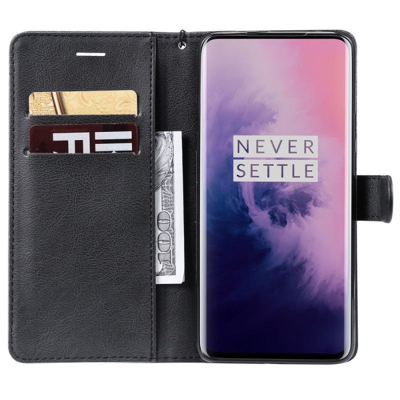 Flipové Pouzdro Na Oneplus 7 Pro Kožený Řemínek