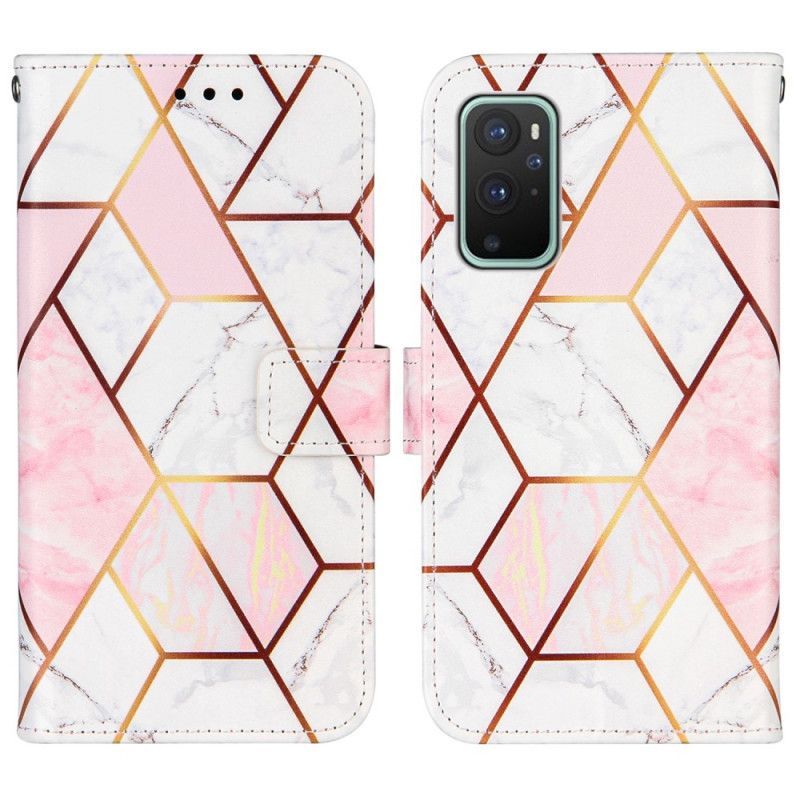 Flipové Pouzdro Na Oneplus 9 Geometrický Pás Mramoru