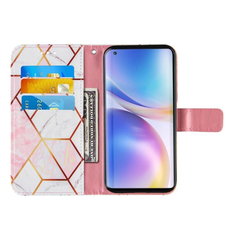 Flipové Pouzdro Na Oneplus 9 Geometrický Pás Mramoru