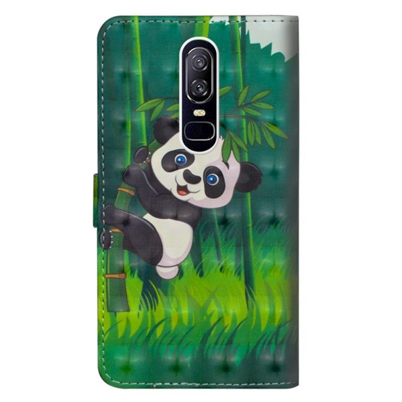 Flipové Pouzdro Oneplus 6 Panda V Džungli