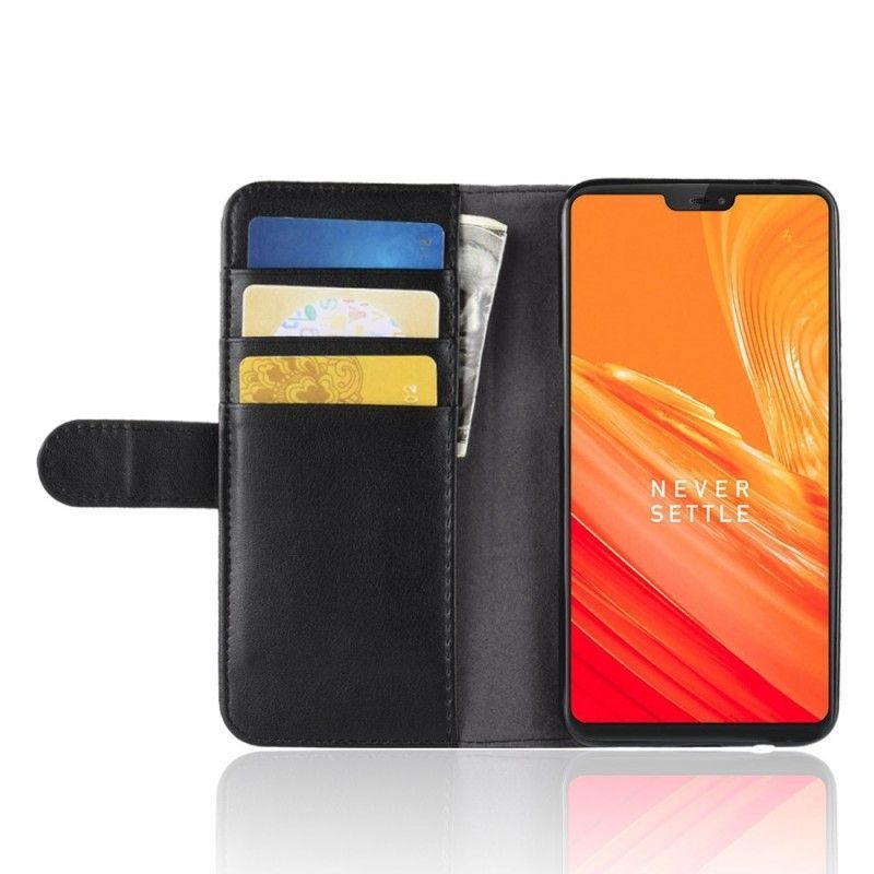 Flipové Pouzdro Oneplus 6 Pravá Kůže