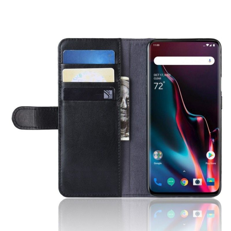 Flipové Pouzdro Oneplus 7 Pro Štípaná Kůže