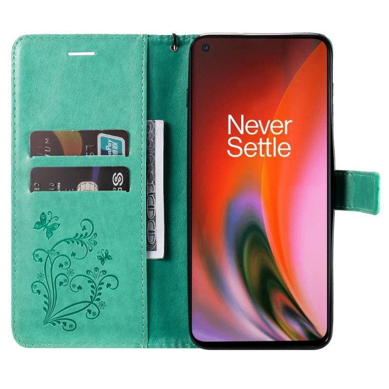 Flipové Pouzdro Oneplus Nord 2 5g Velcí Řemenoví Motýli