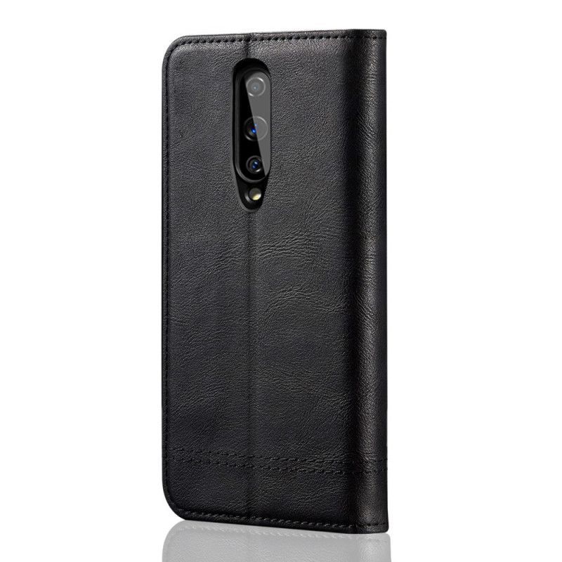 Kožené Pouzdro Folio Oneplus 8 Švy S Koženým Efektem