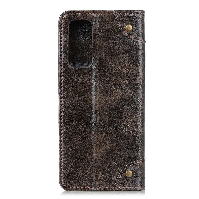 Kožené Pouzdro Folio Oneplus 9 Vintage Kožené Nýty