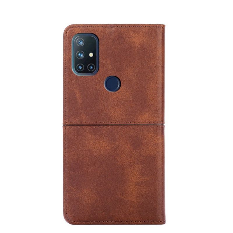 Kožené Pouzdro Folio Oneplus Nord N10 Kožený Šev