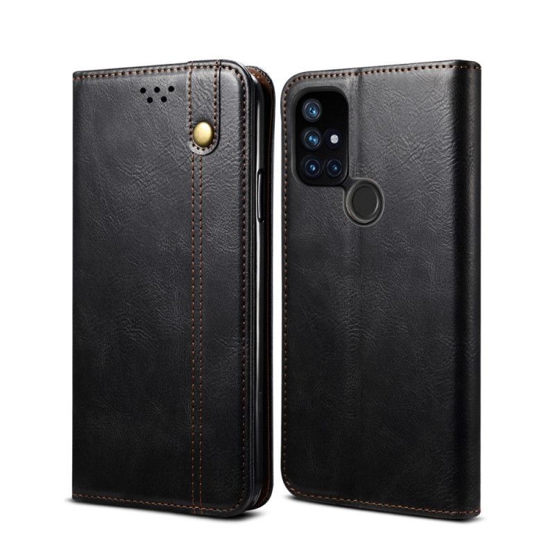 Kožené Pouzdro Folio Oneplus Nord N10 Voskovaná Imitace Kůže