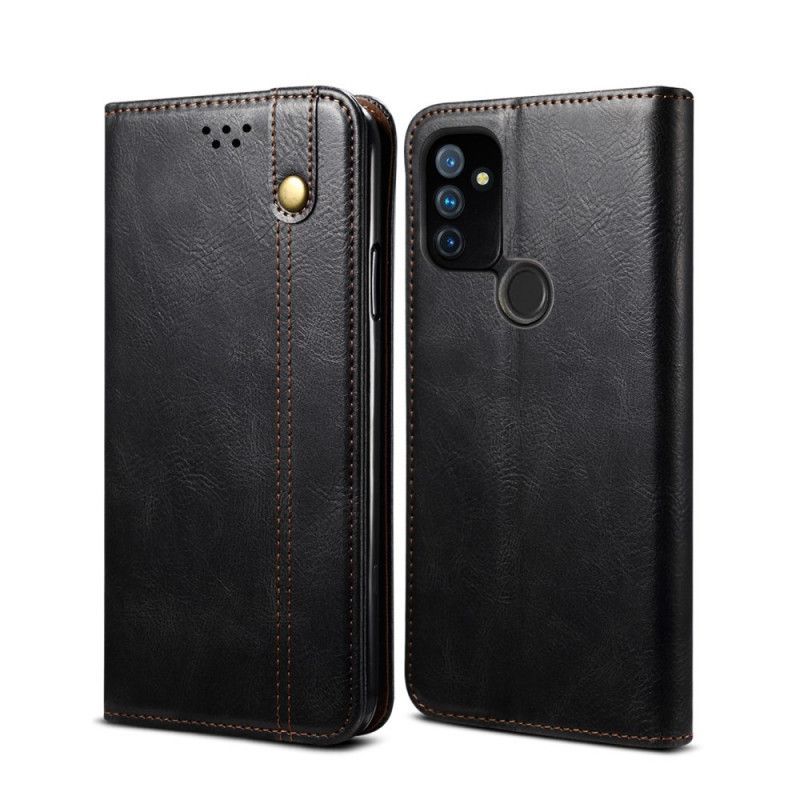 Kožené Pouzdro Folio Oneplus Nord N100 Voskovaná Imitace Kůže