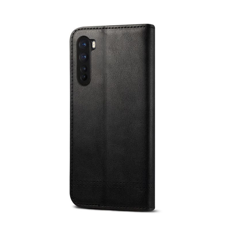 Kožené Pouzdro Folio Oneplus Nord Prošívání S Koženým Efektem