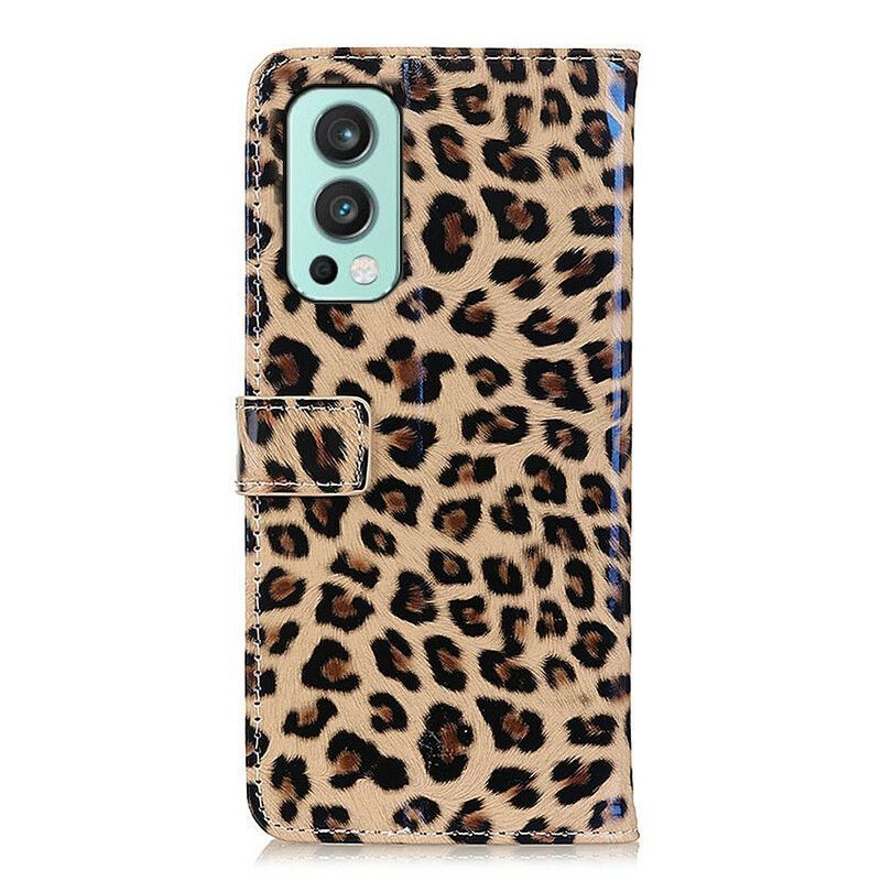 Kožený Kryt Oneplus Nord 2 5g Obyčejný Leopard