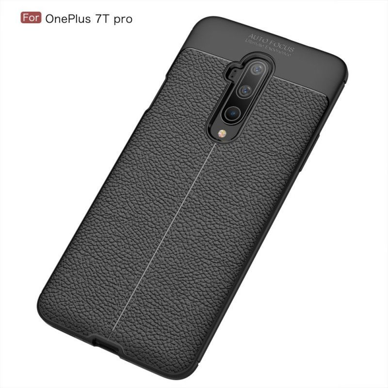 Kryt Na Oneplus 7t Pro Litchi S Dvojitým Koženým Efektem