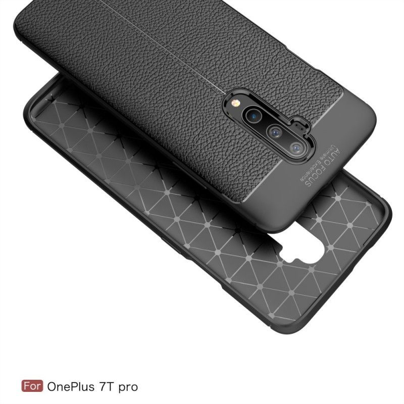 Kryt Na Oneplus 7t Pro Litchi S Dvojitým Koženým Efektem