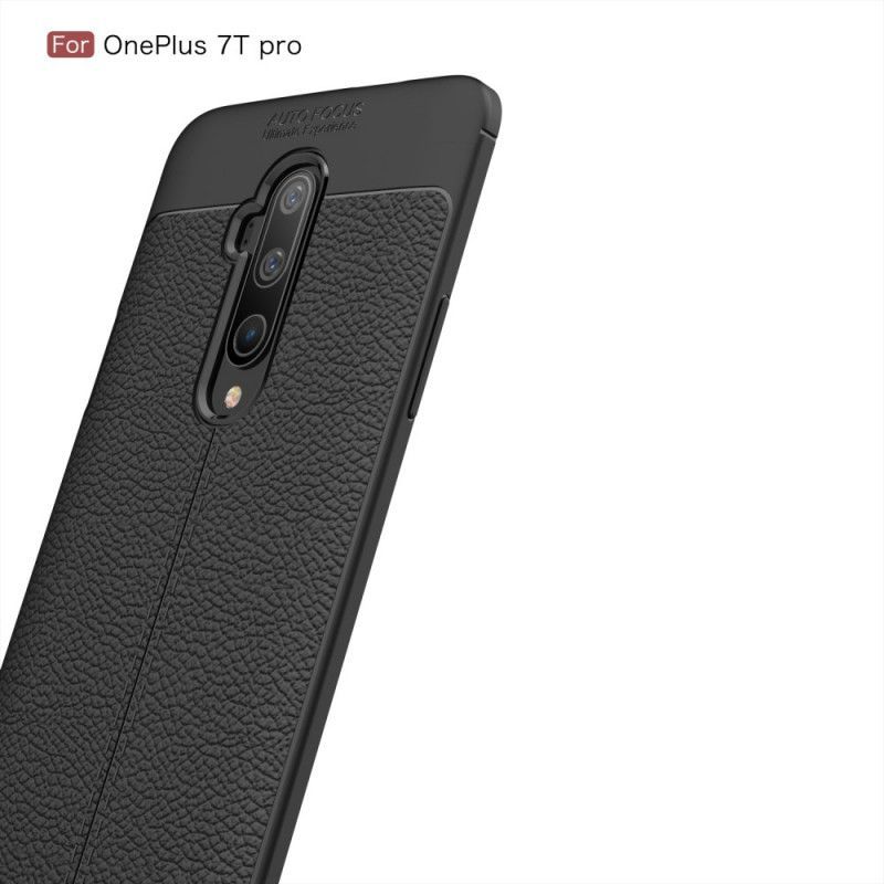 Kryt Na Oneplus 7t Pro Litchi S Dvojitým Koženým Efektem