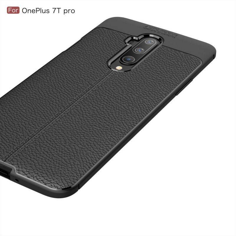 Kryt Na Oneplus 7t Pro Litchi S Dvojitým Koženým Efektem