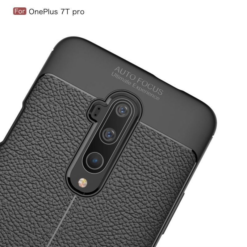 Kryt Na Oneplus 7t Pro Litchi S Dvojitým Koženým Efektem