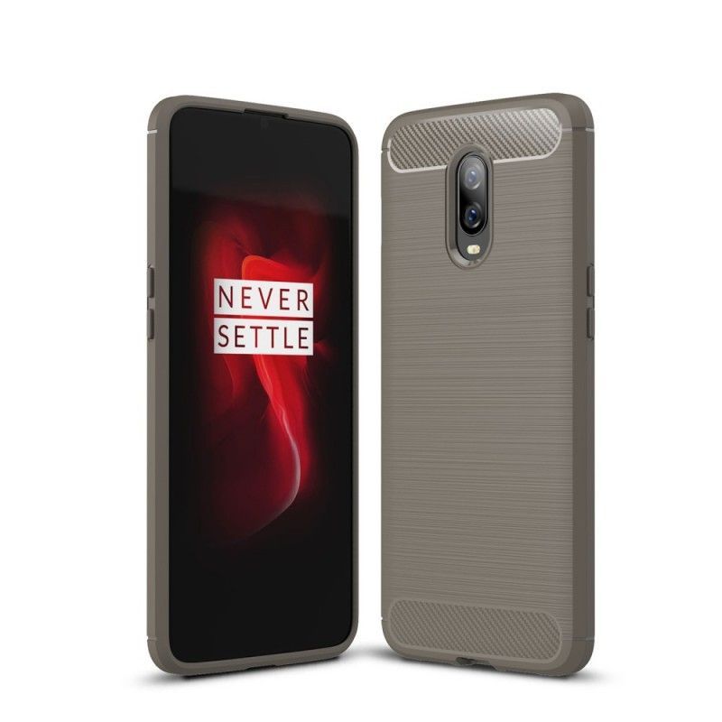 Kryt Oneplus 6t Kartáčované Uhlíkové Vlákno