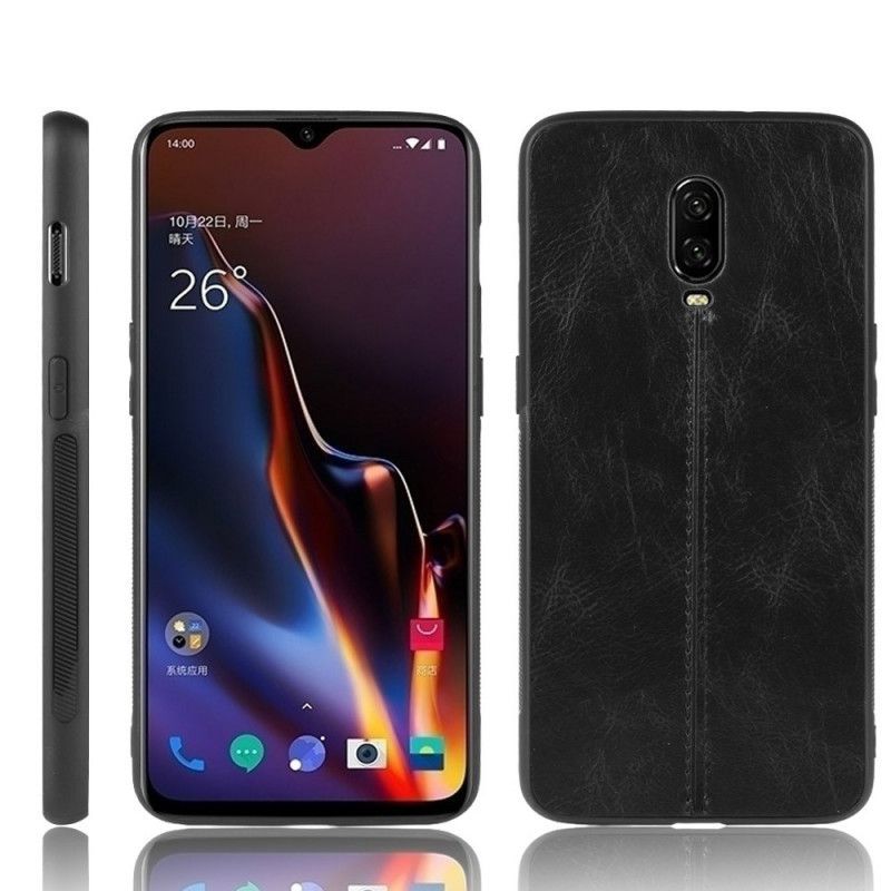 Kryt Oneplus 6t Styl Koženého Prošívání