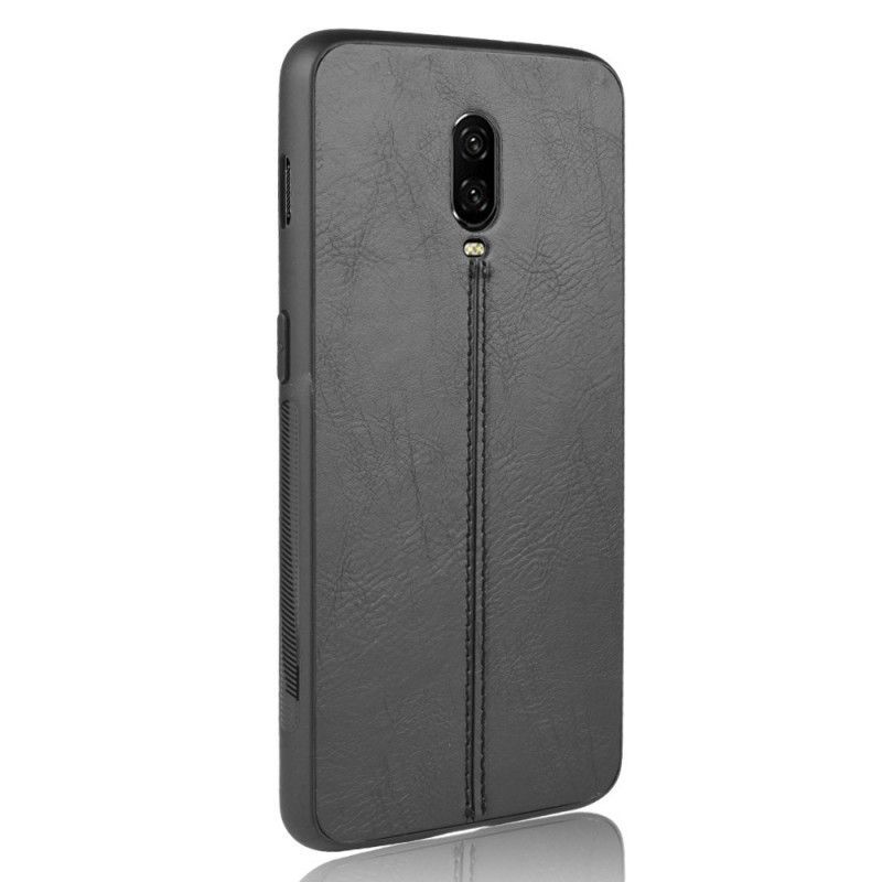 Kryt Oneplus 6t Styl Koženého Prošívání