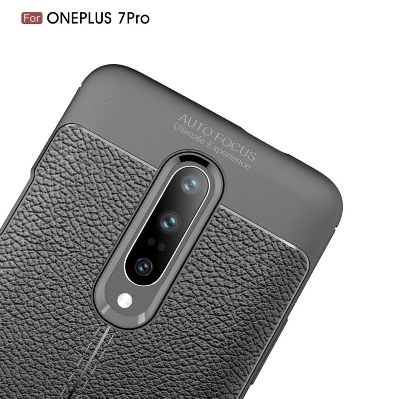 Kryt Oneplus 7 Pro Litchi S Dvojitým Koženým Efektem