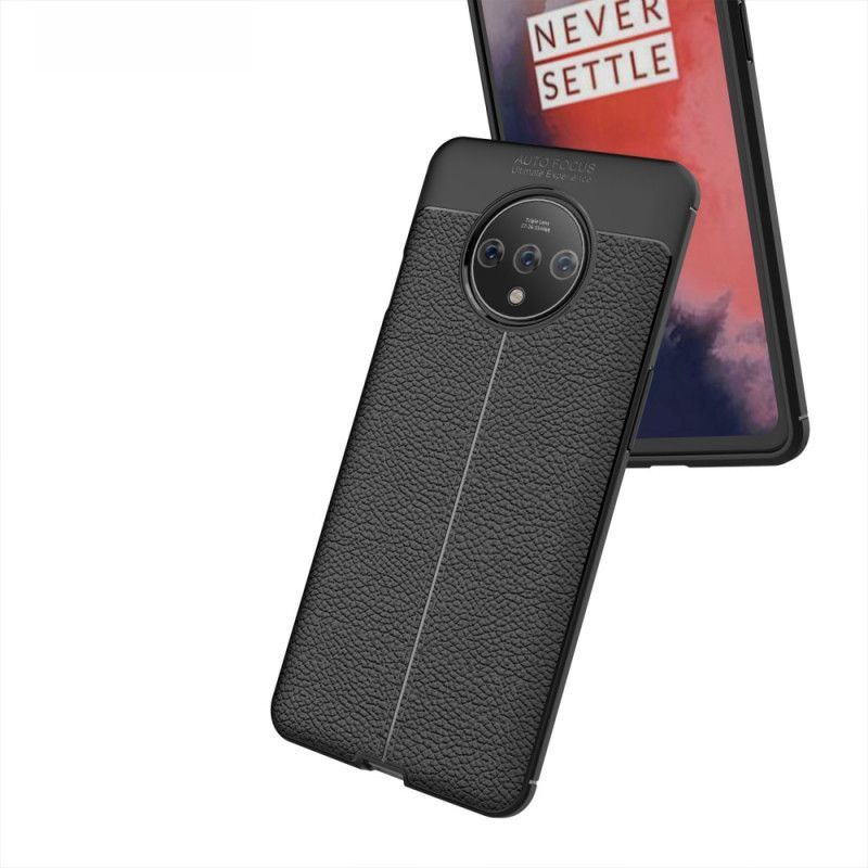 Kryt Oneplus 7t Litchi S Dvojitým Koženým Efektem