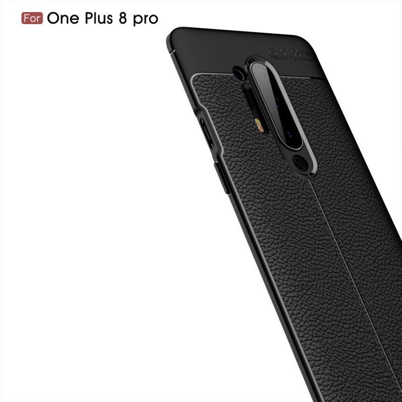 Kryt Oneplus 8 Pro Litchi S Dvojitým Koženým Efektem