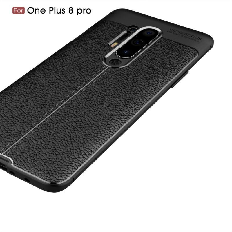 Kryt Oneplus 8 Pro Litchi S Dvojitým Koženým Efektem