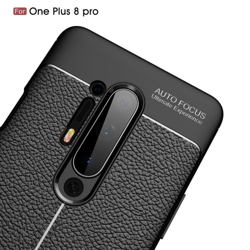 Kryt Oneplus 8 Pro Litchi S Dvojitým Koženým Efektem