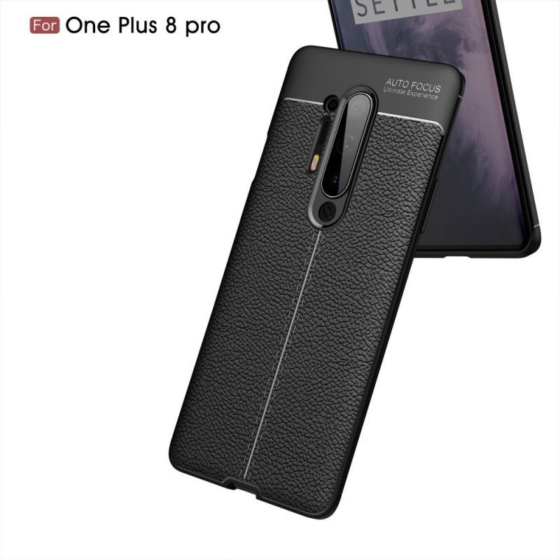 Kryt Oneplus 8 Pro Litchi S Dvojitým Koženým Efektem