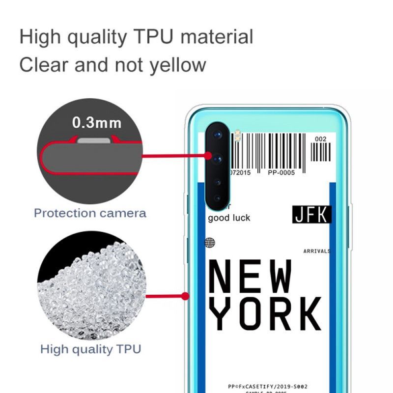 Kryt Oneplus Nord Palubní Vstupenka Do New Yorku