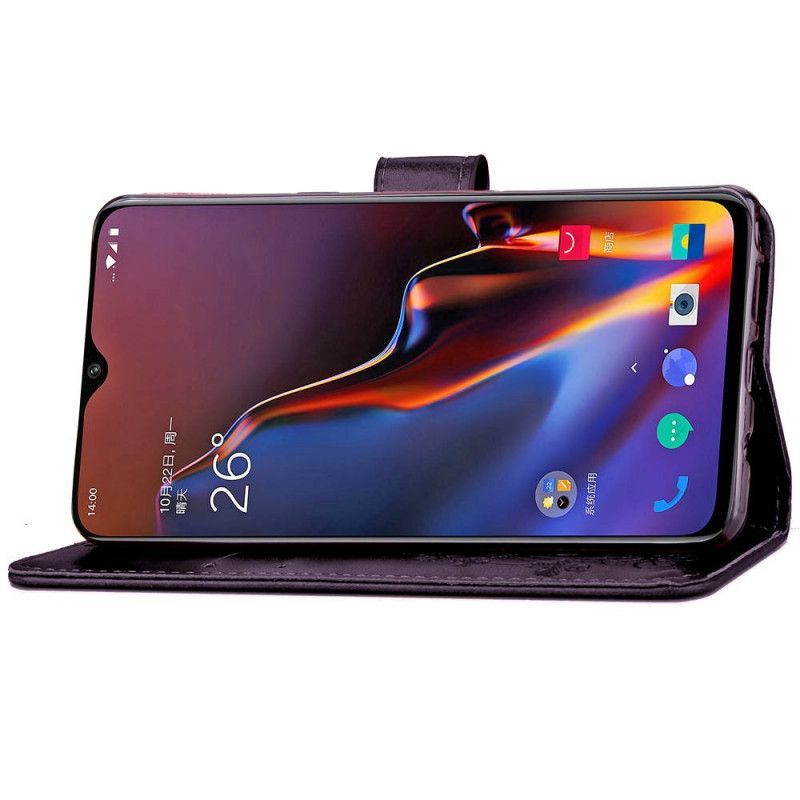 Peněženková Pouzdra Oneplus 6t Motýli A Květiny Klobouk Princ