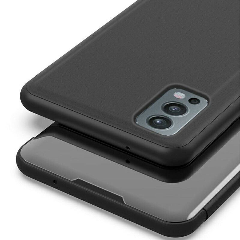 Pohledový Kryt Kryt Oneplus Nord 2 5g Zrcadlo A Imitace Kůže