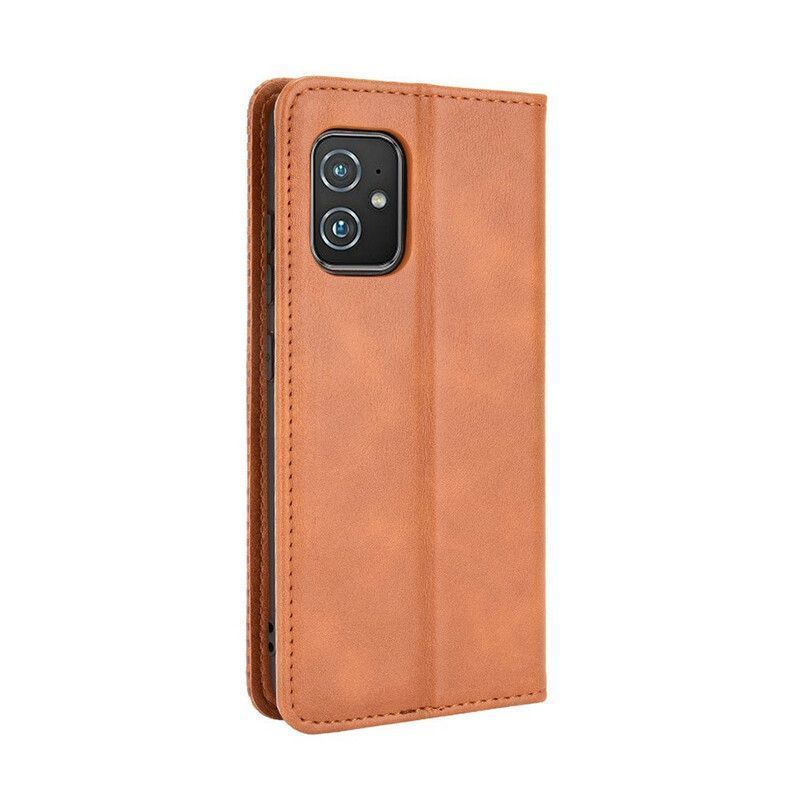 Flip Cover Azus Zenfone 8 Stylizovaný Vintage Kožený Efekt