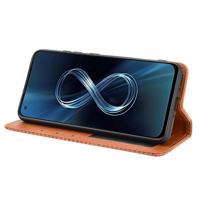 Flip Cover Azus Zenfone 8 Stylizovaný Vintage Kožený Efekt