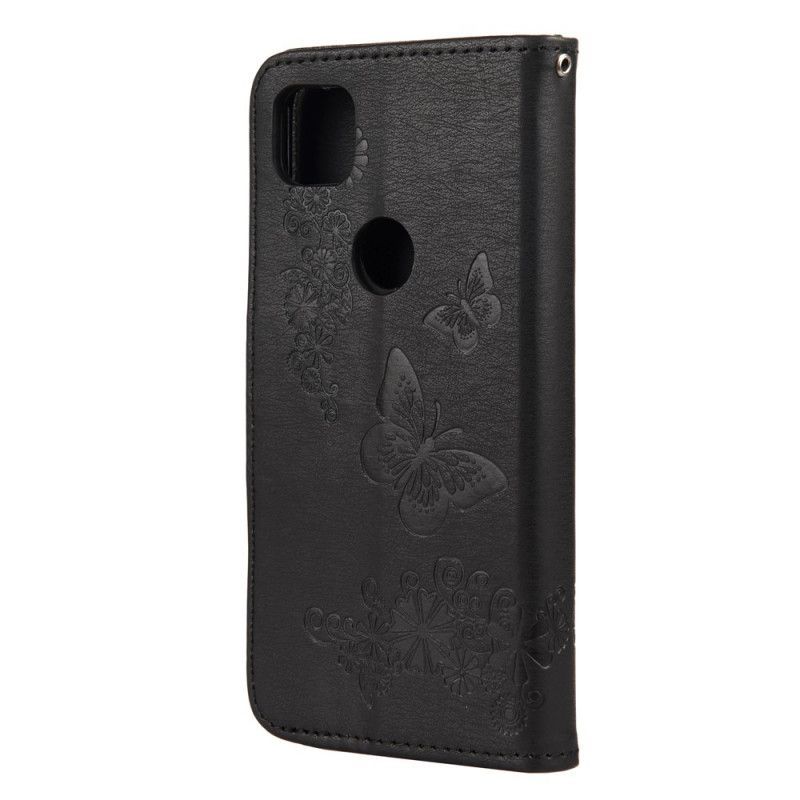 Flipové Pouzdro Google Pixel 4a Pouze Motýli S Popruhem