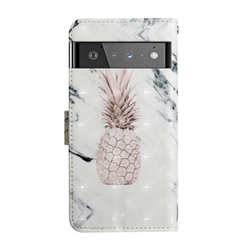 Flipové Pouzdro Google Pixel 6 Světlý Bodový Ananas